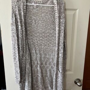 Arizona Jean Company Light Gray Open-Front Cardigan